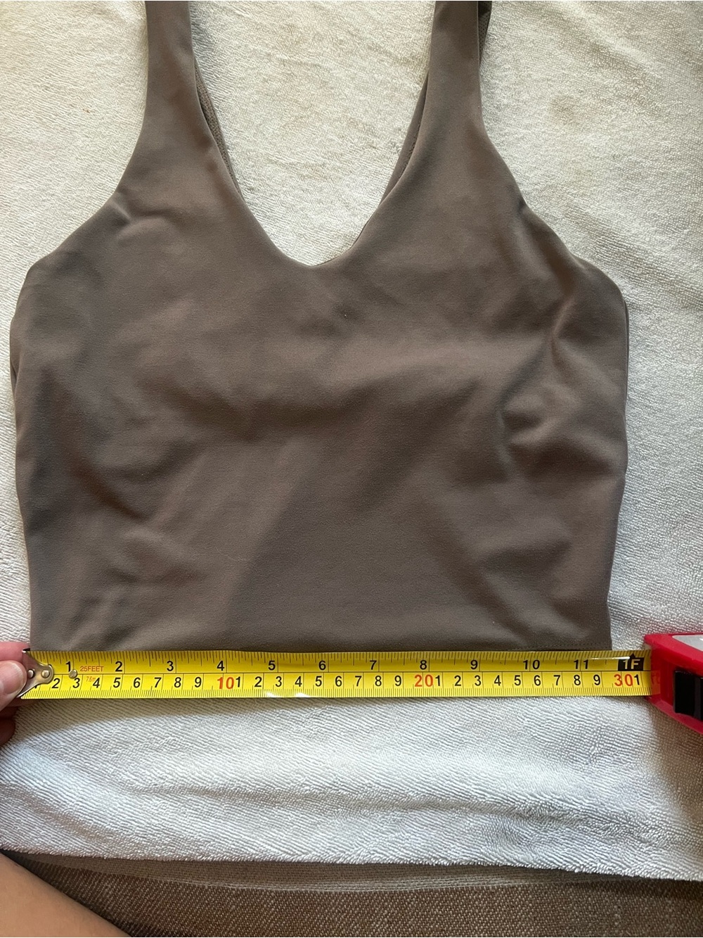 All In Motion V-Neck Ribbed Athletic Crop Tank | Women’s Small | Taupe - Picture 8 of 9